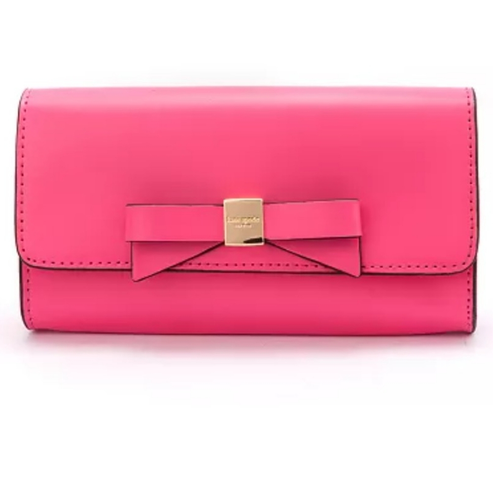 Kate Spade Pink 🩷 Clutch with Silver Bow